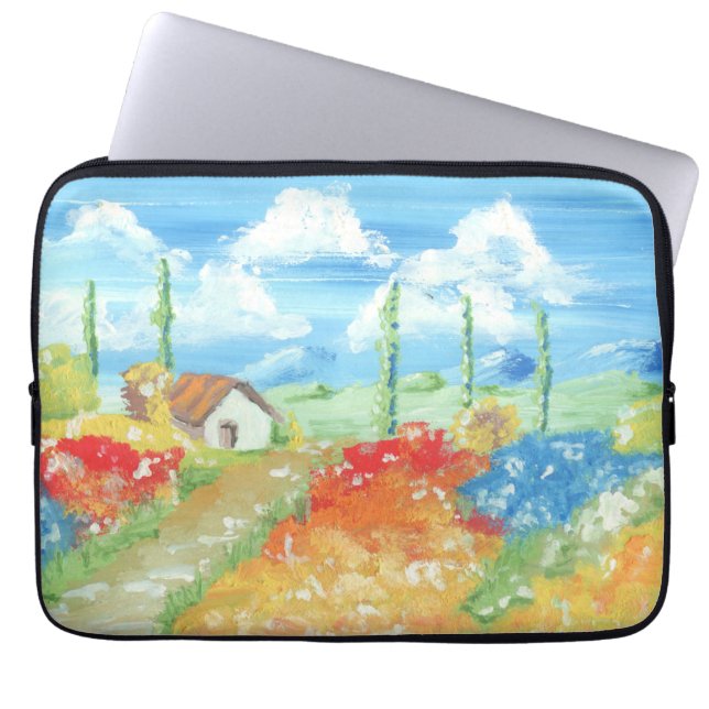 Landschap van de uitgestrektheid van Toscane Laptop Sleeve (Voorkant)