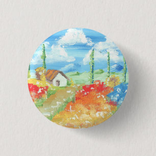 Landschap van de uitgestrektheid van Toscane Ronde Button 3,2 Cm