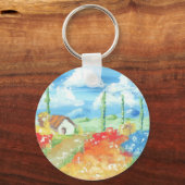 Landschap van de uitgestrektheid van Toscane Sleutelhanger (Voorkant)