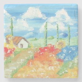 Landschap van de uitgestrektheid van Toscane Stenen Onderzetter