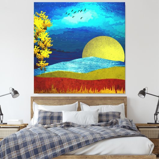 landschap van de vloeibare lucht canvas afdruk (Insitu (Slaapkamer))