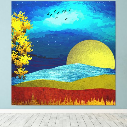 landschap van de vloeibare lucht canvas afdruk (Insitu (Houten vloer))