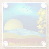 landschap van de vloeibare lucht glazen onderzetter (Achterkant)