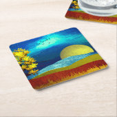 landschap van de vloeibare lucht kartonnen onderzetters (Schuin)