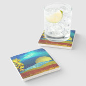 landschap van de vloeibare lucht stenen onderzetter (Zijkant)