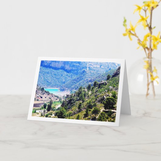 Landschap van Domeño Viejo in Valencia, Spanje Kaart (Gele Bloem)