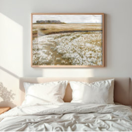 Landschap van een antieke weide op het platteland canvas afdruk