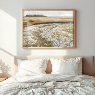 Landschap van een antieke weide op het platteland canvas afdruk
