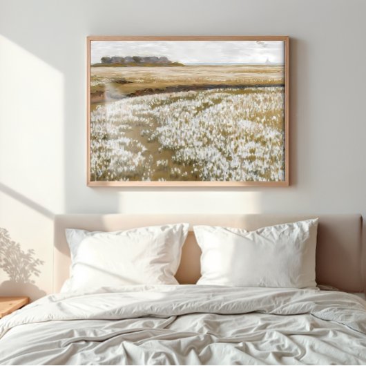 Landschap van een antieke weide op het platteland canvas afdruk