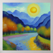 Landschap Van Gogh stijl Poster (Voorkant)