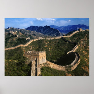 Landschap van Grote Muur, Jinshanling, China Poster