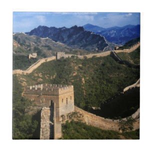 Landschap van Grote Muur, Jinshanling, China Tegeltje