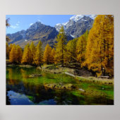 Landschap van het bergmeer poster (Voorkant)