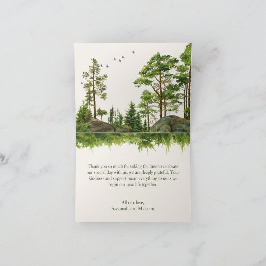 Landschap van het bosgebergte | Natuur bruiloft Bedankkaart (Binnen)