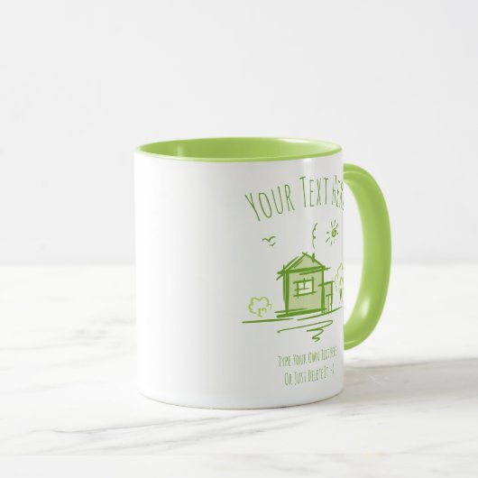 Landschap van het huis Doodle. Onroerend goed Gift Mok (Voorkant rechts)