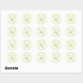 Landschap van het huis Doodle. Onroerend goed Gift Ronde Sticker (Vel)