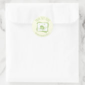 Landschap van het huis Doodle. Onroerend goed Gift Ronde Sticker (Tas)