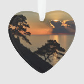 Landschap van het meer Sky Clouds Gedateerde Foto Ornament (voorkant)