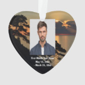 Landschap van het meer Sky Clouds Gedateerde Foto Ornament (achterkant)