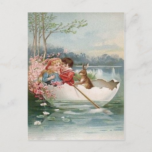 Landschap van het Paar van de Boot van het Feestdagenkaart (Voorkant)