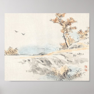 Landschap van Kōno Bairei Poster