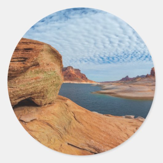 Landschap van Lake Powell Ronde Sticker (Voorkant)