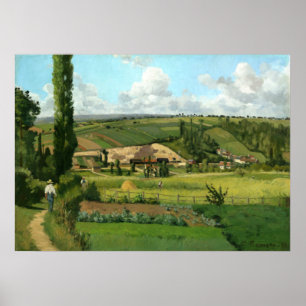 Landschap van Les Pâtis door Camille Pissarro Poster