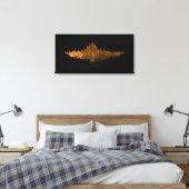 Landschap van Los Angeles - Oranje Canvas Afdruk (Insitu (Slaapkamer))