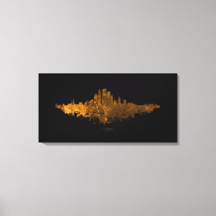 Landschap van Los Angeles - Oranje Canvas Afdruk