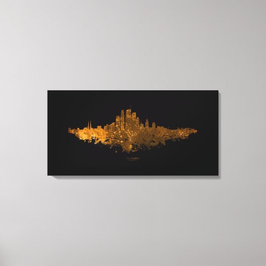 Landschap van Los Angeles - Oranje Canvas Afdruk (Voorkant)