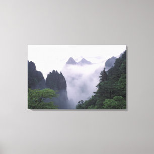 Landschap van Mt. Huangshan (Gele Berg) in Canvas Afdruk