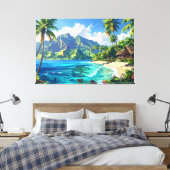 Landschap van Pacifische eilanden Canvas Afdruk (Insitu (Slaapkamer))