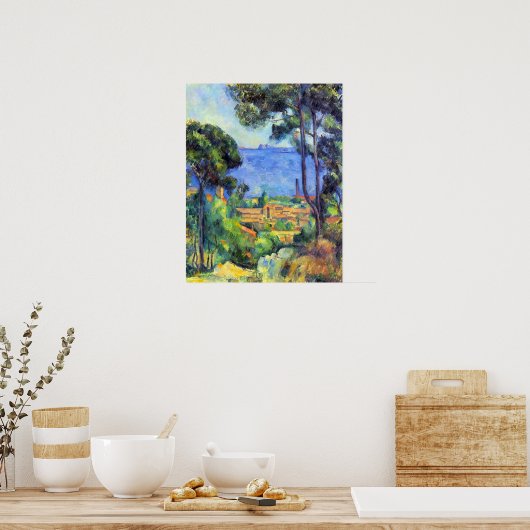 Landschap van Paul Cezanne Poster (Keuken)