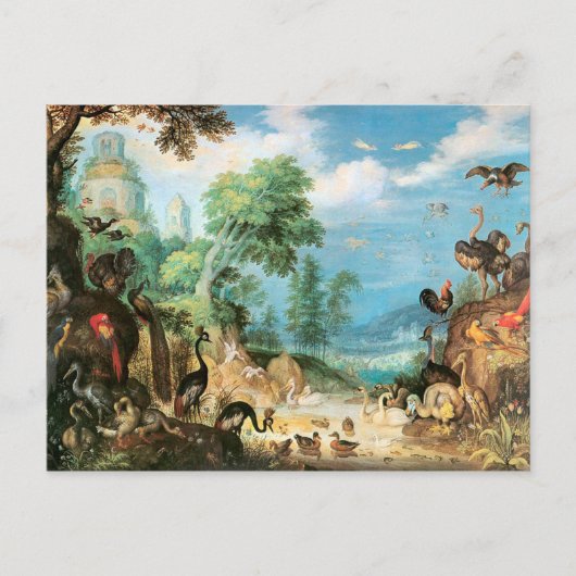  landschap van Roelant Savery met vogels Briefkaart (Voorkant)