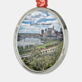 Landschap van Saint Paul, Minnesota Metalen Ornament (Links)
