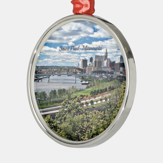 Landschap van Saint Paul, Minnesota Metalen Ornament (Links)