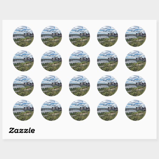 Landschap van Saint Paul, Minnesota Ronde Sticker (Vel)