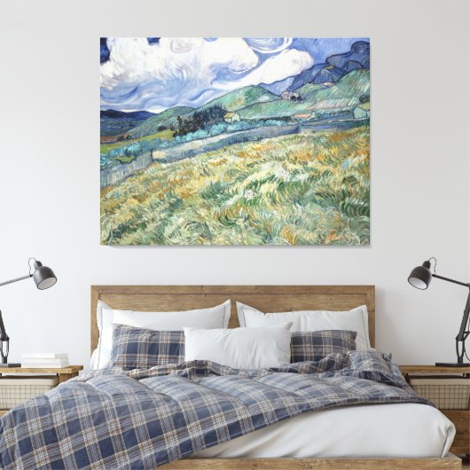 Landschap van Saint-Remy door Vincent van Gogh Canvas Afdruk (Insitu (Slaapkamer))