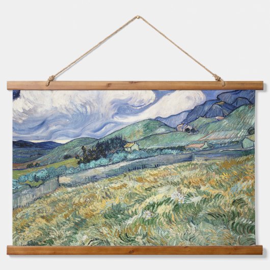 Landschap van Saint-Rémy door Vincent Van Gogh Hangend Wandkleed (Voorkant)