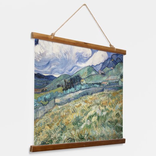 Landschap van Saint-Rémy door Vincent Van Gogh Hangend Wandkleed (Gebogen)