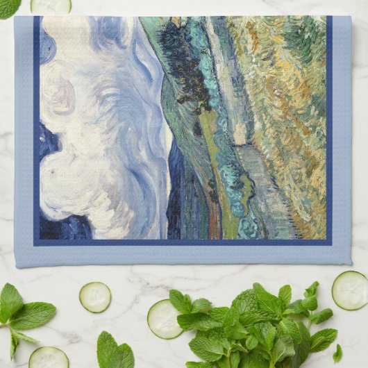 Landschap van Saint-Rémy door Vincent Van Gogh Theedoek (Gevouwen)