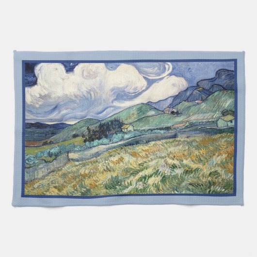 Landschap van Saint-Rémy door Vincent Van Gogh Theedoek (Horizontaal)