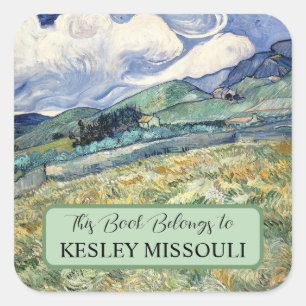 Landschap van Saint-Rémy door Vincent Van Gogh Vierkante Sticker