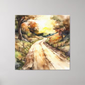 Landschap van Sunset Country Road Canvas Afdruk (Voorkant)
