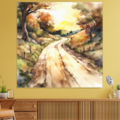 Landschap van Sunset Country Road Canvas Afdruk (Insitu (Woonkamer))