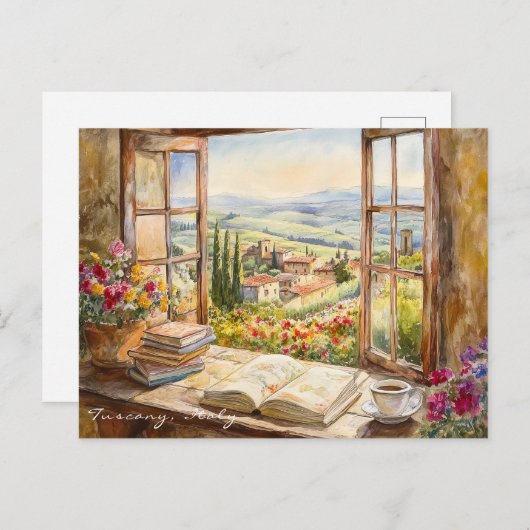 Landschap van Toscane Schilderij Italië | Travel A Briefkaart (Voorkant / Achterkant)