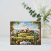 Landschap van Toscane Schilderij Italië | Travel A Briefkaart (Staand voorkant)