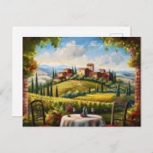 Landschap van Toscane Schilderij Italië | Travel A Briefkaart (Voorkant / Achterkant)