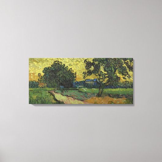 landschap van Van Gogh in Twilight Canvas Afdruk (Voorkant)
