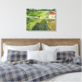  landschap van Van Gogh met vervoer en trein Canvas Afdruk (Insitu (Slaapkamer))